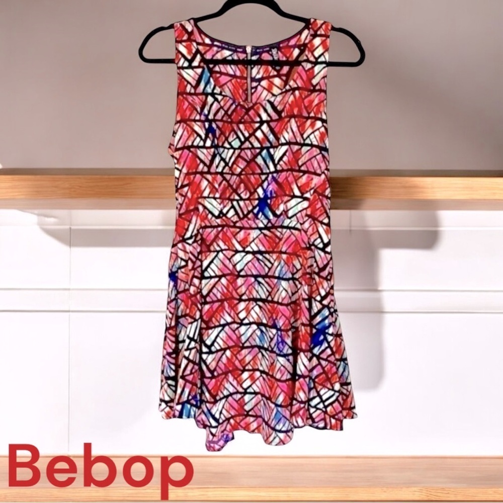 BEBOP midi racerback dress size medium in fun bright colors. Back zipper. EUC!!
